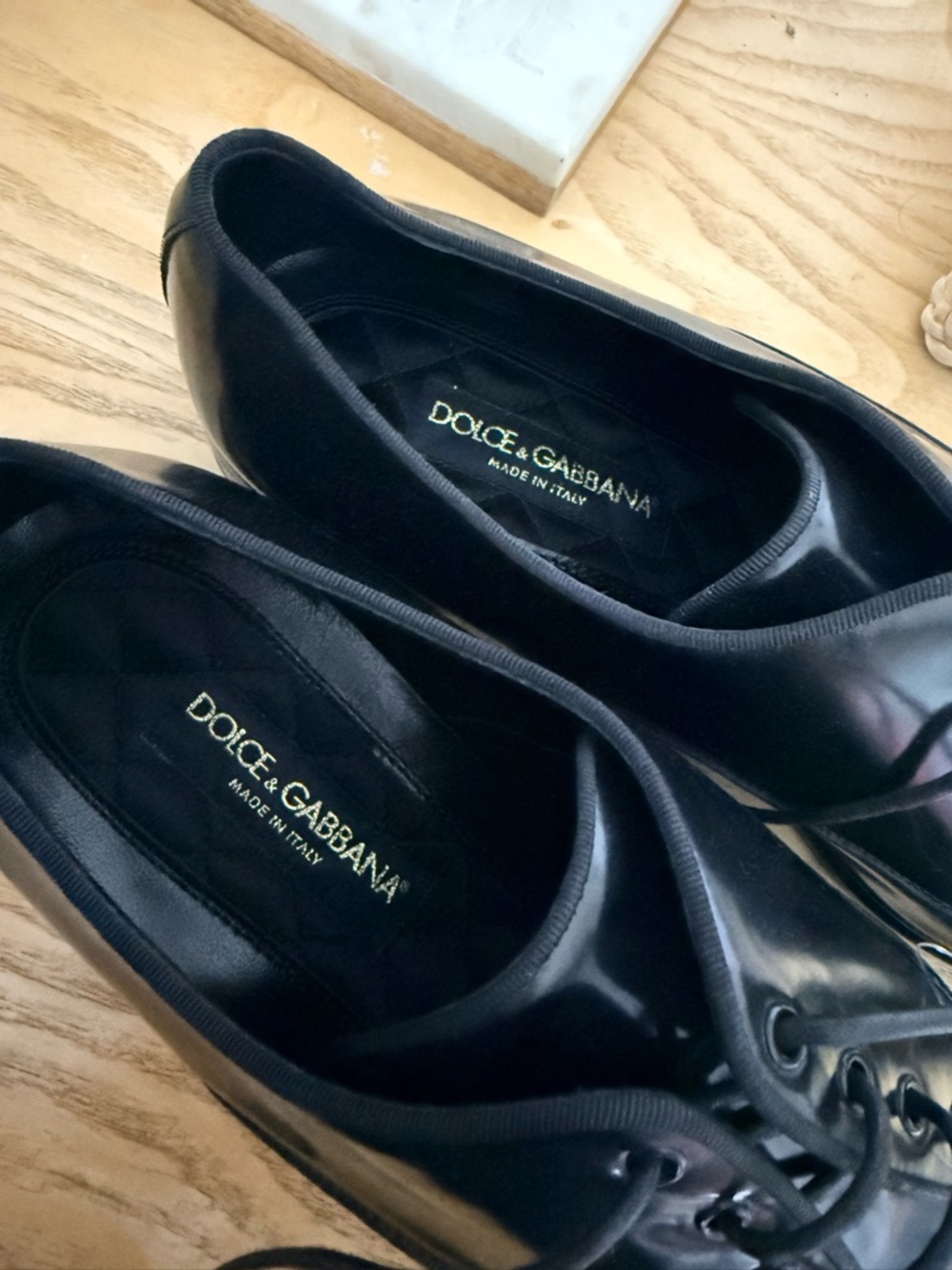 Dolce & Gabbana Black Patent Leather Lace-Up Oxfords - Picture 3 of 12